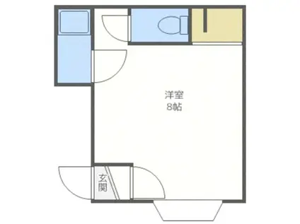 バインド前田(ワンルーム/1階)の間取り写真