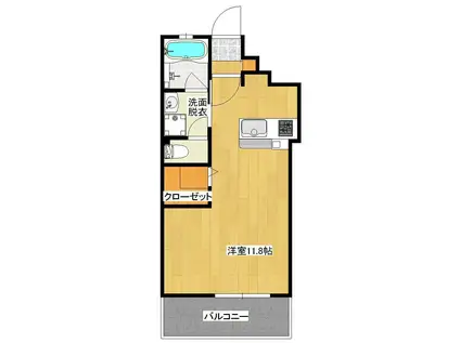 ヴェレーナ鴨池(ワンルーム/11階)の間取り写真