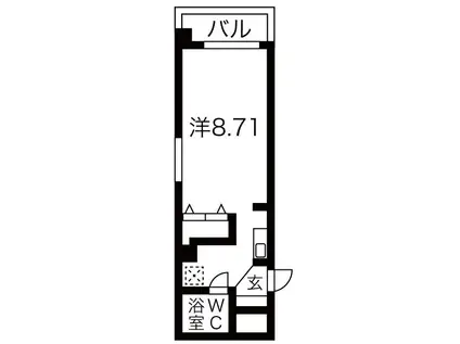 レジデンスヒカリ(1K/2階)の間取り写真