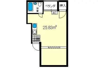 アクアマリン(ワンルーム/2階)の間取り写真