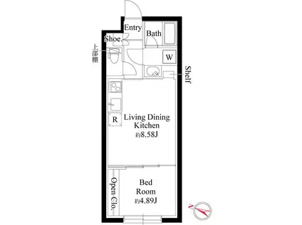 グランパセオ代々木上原(1LDK/B1階)の間取り写真