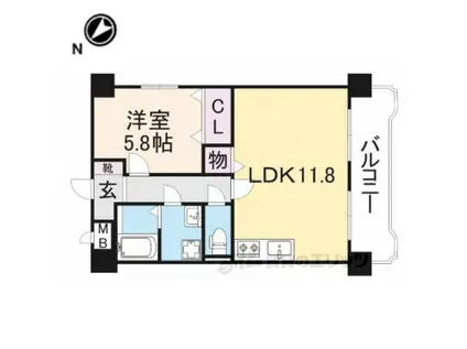 HALE学園前(1LDK/1階)の間取り写真
