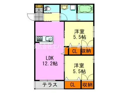 メゾン・ド・ロンジュ(2LDK/2階)の間取り写真