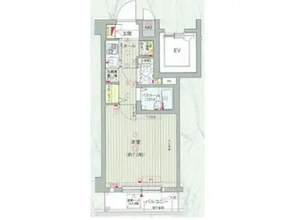 エステムプラザ神楽坂ノース RESIDENCE(1K/3階)の間取り写真