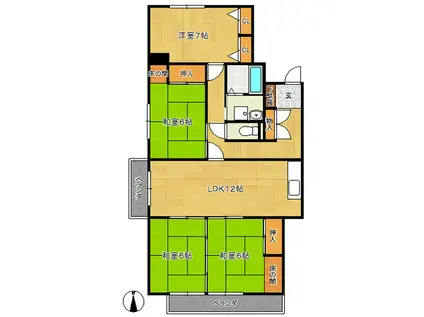 コープ野村共和A棟(4LDK/6階)の間取り写真