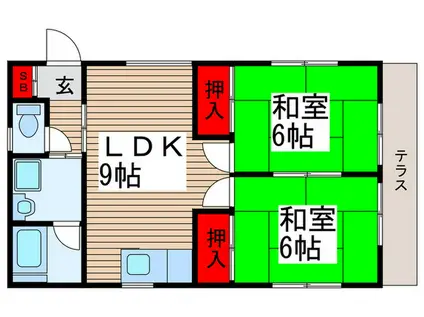 サンハイツ(2LDK/2階)の間取り写真