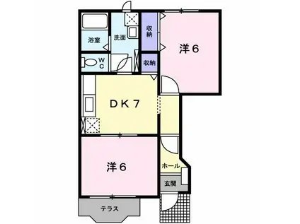 アヴァンセ(2DK/1階)の間取り写真