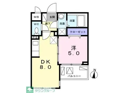 EXCELLENCE・幸(1DK/4階)の間取り写真