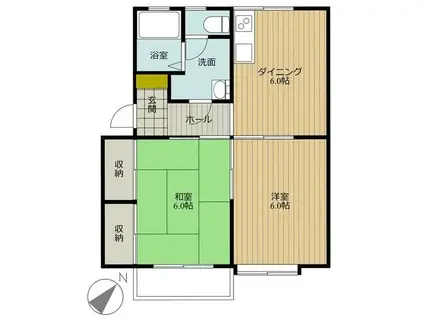 シーロー浜山(2DK/1階)の間取り写真