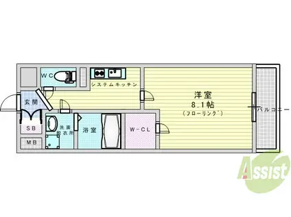 MS COMFORT ESAKA(1K/6階)の間取り写真