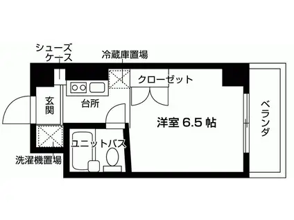 ハイツイーストサイド(ワンルーム/9階)の間取り写真