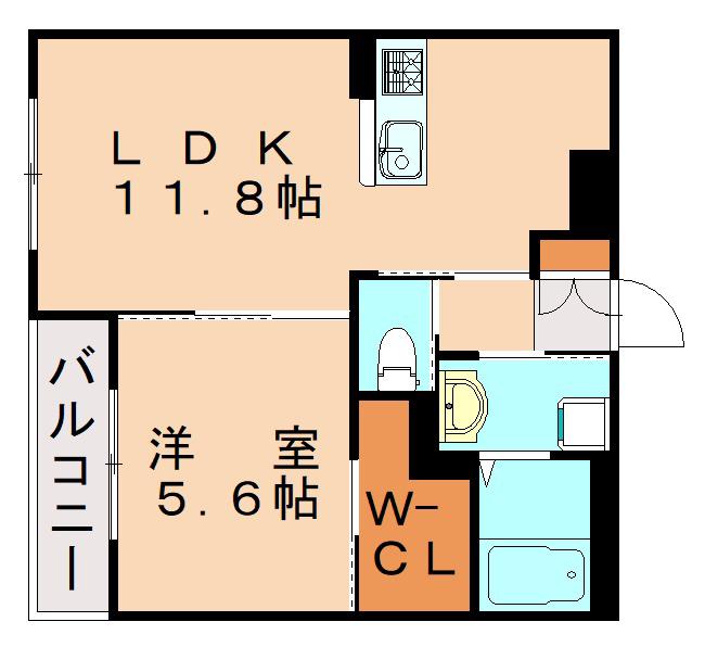 フォレスト離宮BLOOM(1LDK/3階)の間取り写真