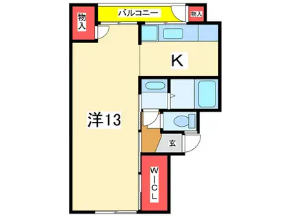 中喜マンション(1K/2階)の間取り写真