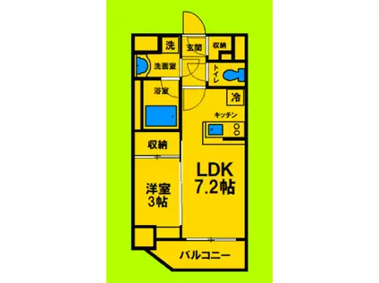 エスリードレジデンス ザ・グラン大阪ノア(1LDK/9階)の間取り写真