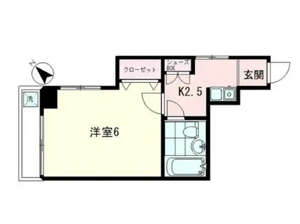 カーサヴェルデ(1K/6階)の間取り写真
