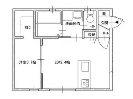 リノ高志(1LDK/3階)の間取り写真