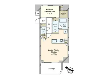 A-STANDARD渋谷桜丘(1LDK/4階)の間取り写真