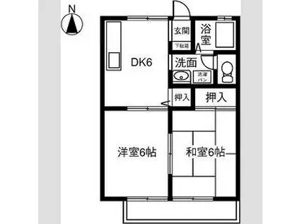 エトワール小牧(2DK/2階)の間取り写真
