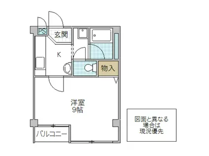 グランパルAZV(1K/1階)の間取り写真