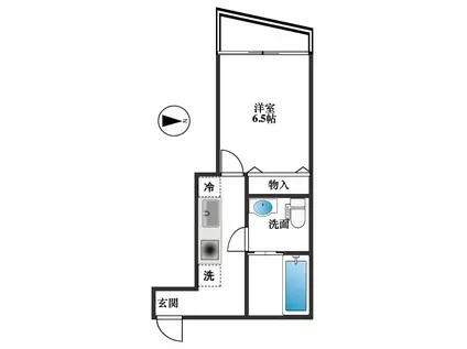 オークレスト小岩(1K/4階)の間取り写真