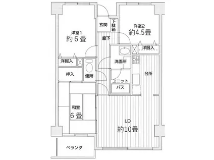 三光マンション(3LDK/3階)の間取り写真