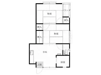 丹羽コーポ(2DK/3階)の間取り写真