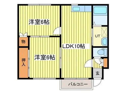 カーサブリランテ(2LDK/2階)の間取り写真