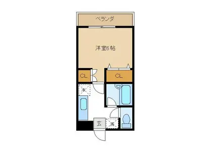 ドミール石鍋(1K/1階)の間取り写真