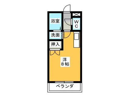 サニー伊吹(ワンルーム/2階)の間取り写真