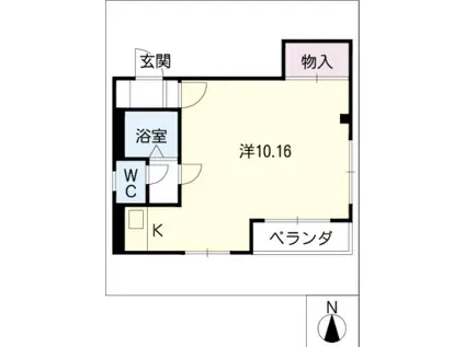 H・C・BLD(ワンルーム/4階)の間取り写真