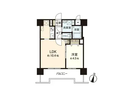 UURコート札幌北三条(1LDK/11階)の間取り写真
