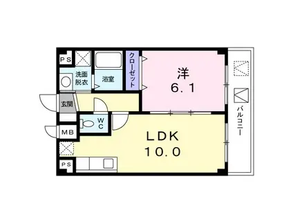 グランデ アルベロ(1LDK/2階)の間取り写真
