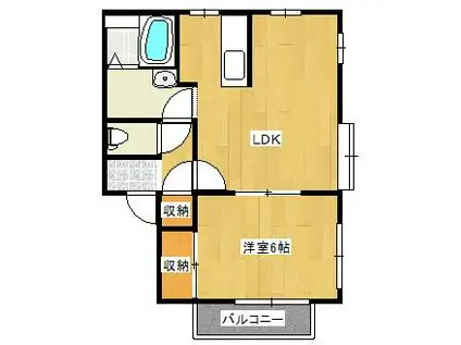 ロイヤルハイツ木場(1LDK/2階)の間取り写真