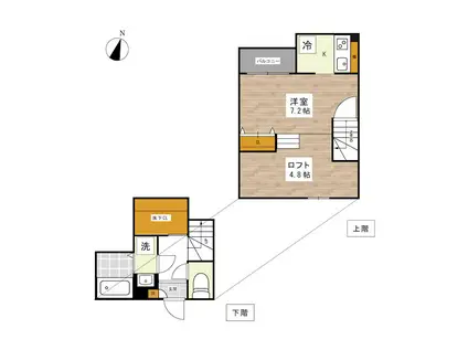 ADCけやき通クオリア(1K/1階)の間取り写真