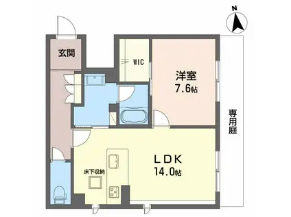 エミネントベレオ大橋(1LDK/1階)の間取り写真