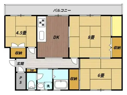 レインボーハウス有秋台西C31棟(3DK/3階)の間取り写真