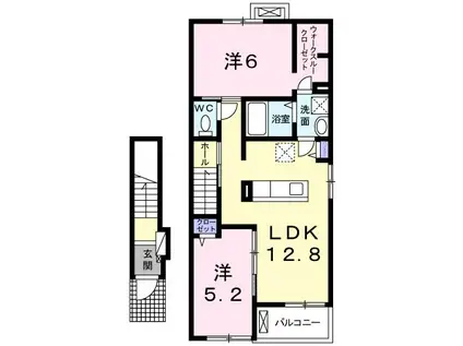 コージーコート枚方II(2LDK/2階)の間取り写真