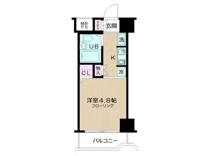 日神パレステージ石川町(ワンルーム/8階)の間取り写真