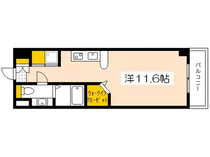 ノース ONE庚午(ワンルーム/2階)の間取り写真