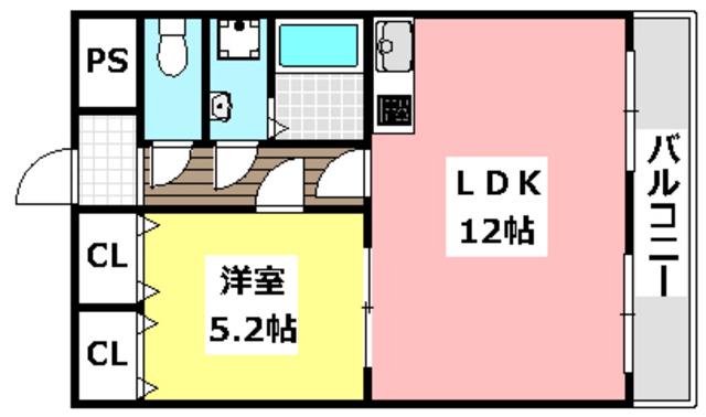ラポールセッツ(1LDK/5階)の間取り写真