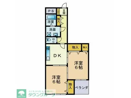 ビューパレス日吉町(2DK/3階)の間取り写真