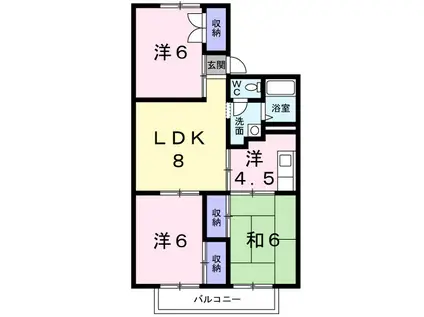 グランメール須田(3LDK/1階)の間取り写真