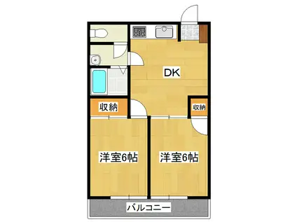 スガオハイツ(2DK/1階)の間取り写真