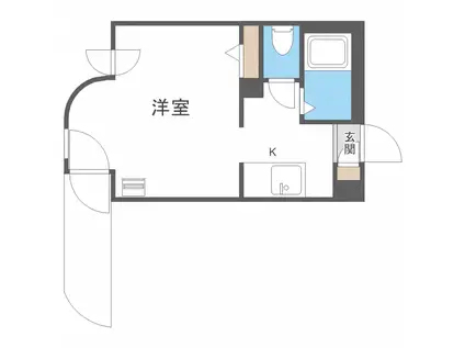 ヒューマンプラザ北大前(1K/3階)の間取り写真
