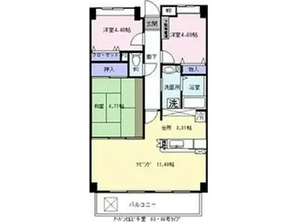 アーバンヒルズ千里(3LDK/3階)の間取り写真