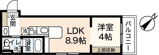 パークスISAMU(1LDK/2階)の間取り写真