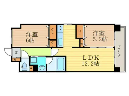 エレガンスNEO(2LDK/4階)の間取り写真