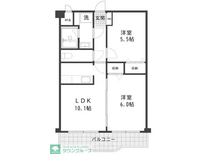 VIRTUD ORGULLO(2LDK/3階)の間取り写真