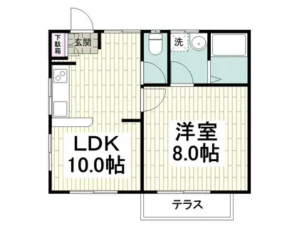 パークハイツL(1LDK/2階)の間取り写真