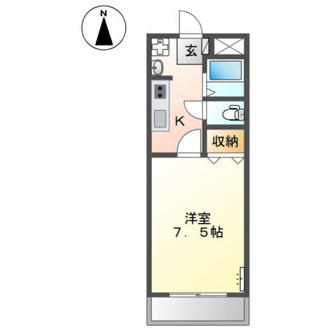 メルヘン21(1K/3階)の間取り写真